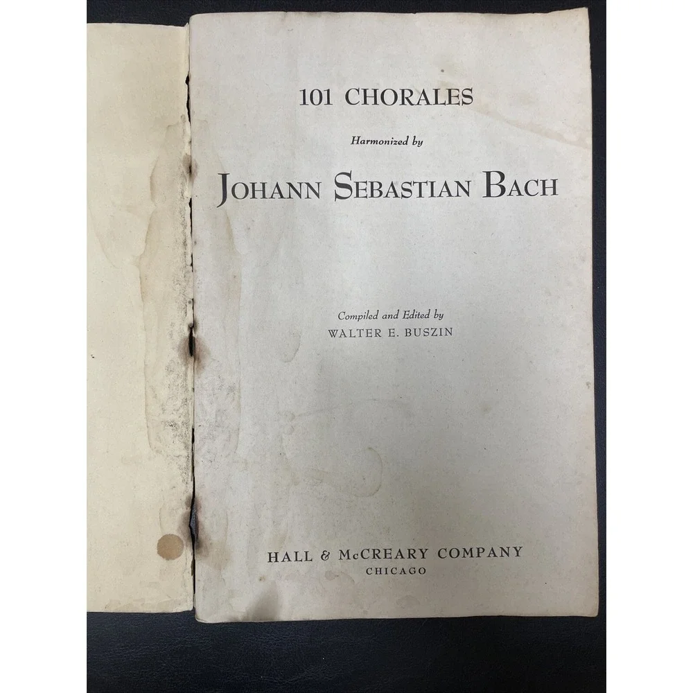Walter E Buszin 101 Chorales Harmonized by Johann Sebastian Bach 1st ed 1952